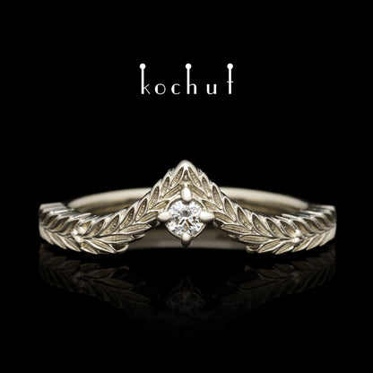 August-Schatz — Ring aus Weißgold mit Diamant