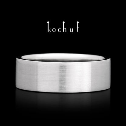 Baum des Lebens: Halves — Ehering aus Platin, überzogen mit schwarzem Rhodium