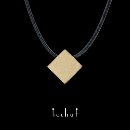 Golden Square — Anhänger aus Gelbgold, beschichtet mit schwarzem Rhodium