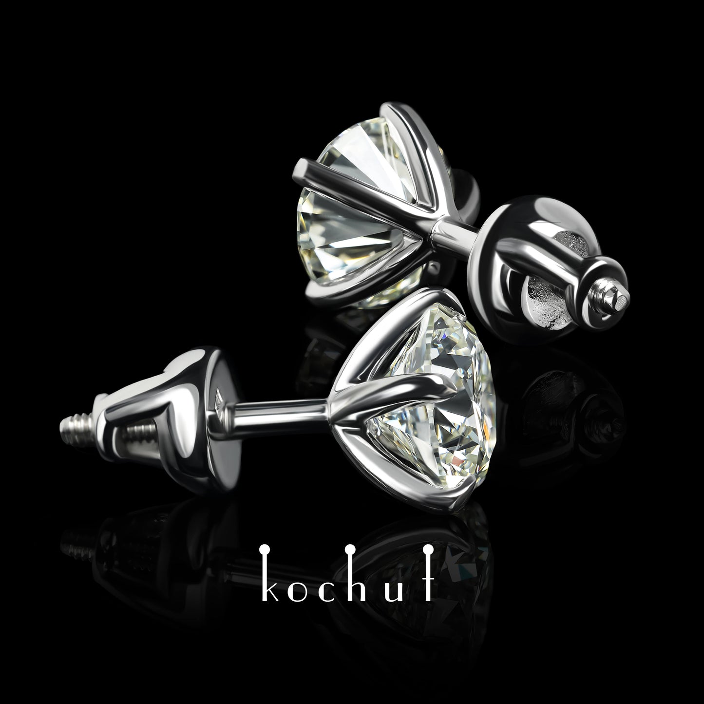 Infinity — Ohrringe aus Weißgold mit Diamanten, beschichtet mit weißem Rhodium