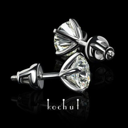 Infinity — Ohrringe aus Weißgold mit Diamanten, beschichtet mit weißem Rhodium