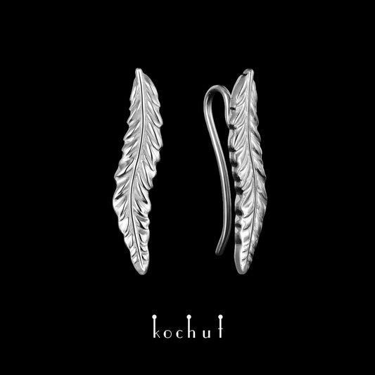 Ährchen — weiße Goldmanschetten, beschichtet mit weißem Rhodium