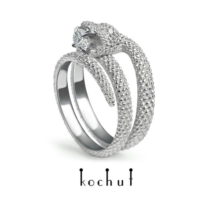 Liebe der Widerspenstigen — Ring aus Platin mit Diamanten