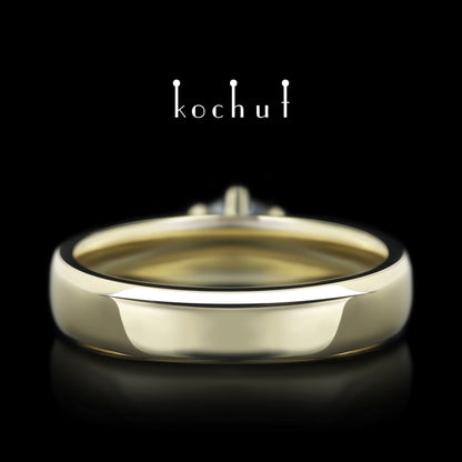 Persephone — Ring aus Gelbgold mit Saphir