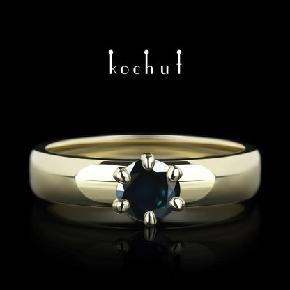 Persephone — Ring aus Gelbgold mit Saphir