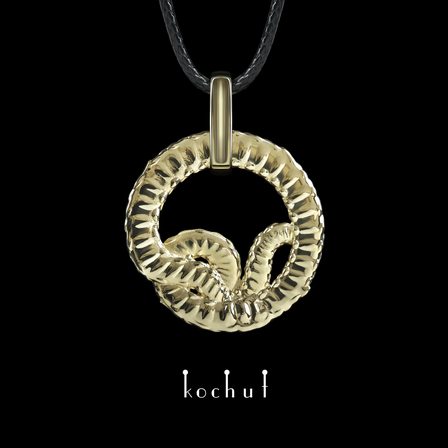 Schlange — Gelbgold-Anhänger mit Diamanten