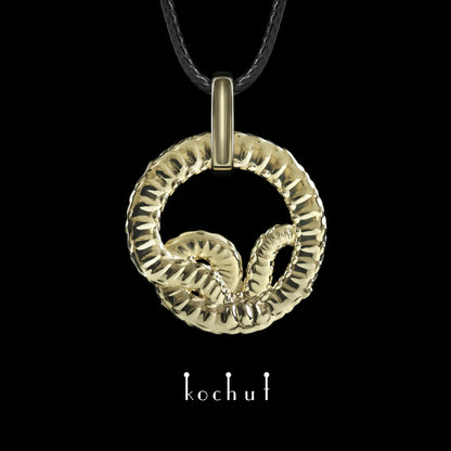 Schlange — Gelbgold-Anhänger mit Diamanten
