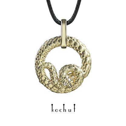 Schlange — Gelbgold-Anhänger mit Diamanten