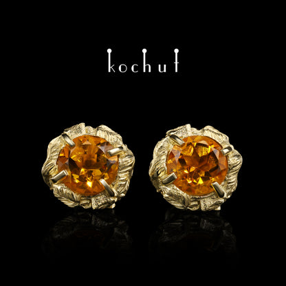 Sonniger Wald — Ohrringe aus Gelbgold mit Citrinen